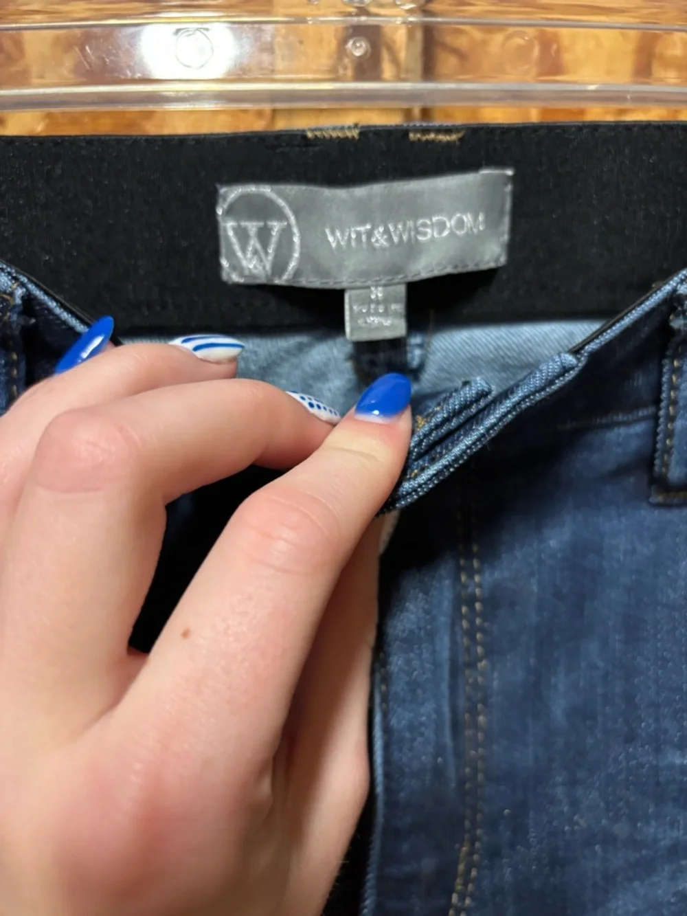 Wit & Wisdom Dark Blue Ankle Skinny Jeans with Elastic Waistband - Picture 2 of 5